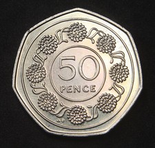 50p Gibraltar Fifty Pence 1988 AB UNC
