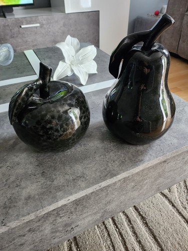Large ceramic apple - and, pear