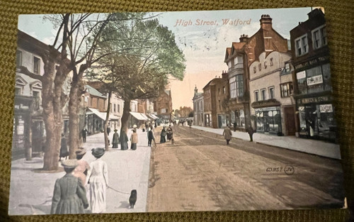 Antique postcard watford high - antique,