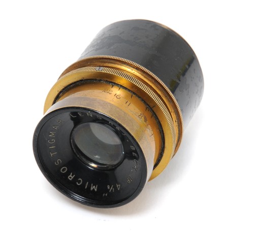 Vintage brass lens - brass, and