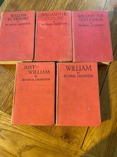 5 Vintage Just William Books by Richmal Crompton