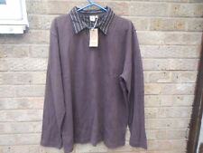 COTTON TRADERS MENS BROWN JUMPER WITH MOCK GREY SHIRT Size XL NWT
