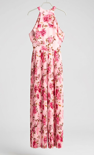Girl pink floral - floral, neck