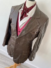 VINTAGE mens 70's MOD LEATHER