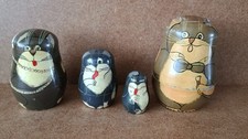 Vintage Russian Doll Cats Nesting Dolls x4 9cm Matryoshka Unusual not a toy
