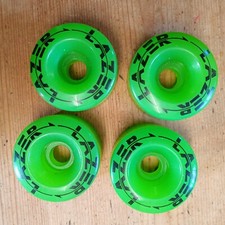 Retro Green Lazer Roller Skate Wheels Set of 4. New. Fit Bauer, Roces, Ventro