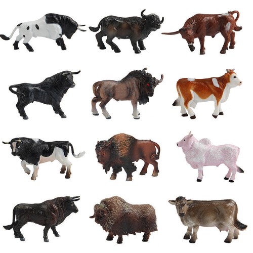 12pcs cattle cows black - 12pcs,