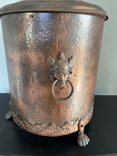 Vintage Copper Alloy coal bucket with lid