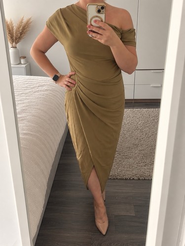 Lipsy london green ruched - london,