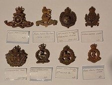 Eight British Army Cap Badges
