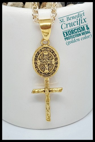 Golden benedict crucifix - st.,