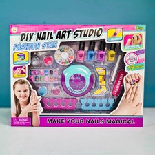 DIY Nail Art Studio Nail Set Girls Manicure Polish Glitter Role Play Toy Gift