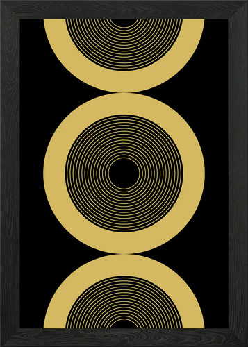 Gold circle pattern framed - gold,