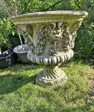 Vintage Concrete Urn Planters X 2