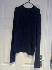 Cos Ladies Navy Blue Knitted Jumper With Long Sleeves Size S (Eur)