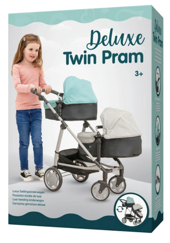 Deluxe twin doll pram - twin,