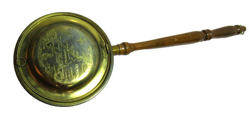 Vintage small brass bed warmer - vintage,