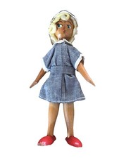 Vintage DUTCH 7in Wooden Doll