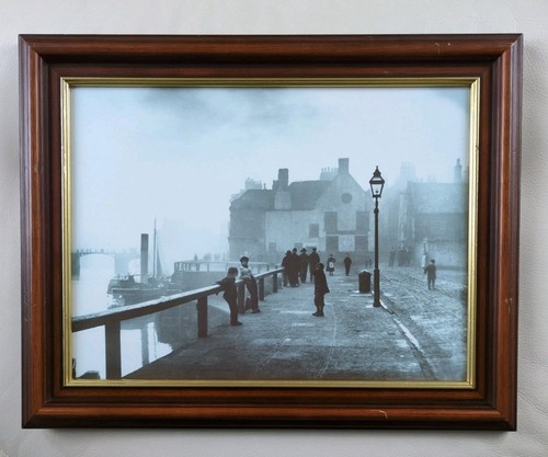 Framed duotone print pier - print,