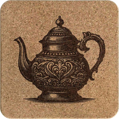 Fancy teapot square cork - square,