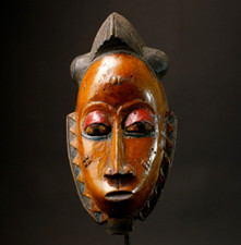African Baule Mask Carved Wood