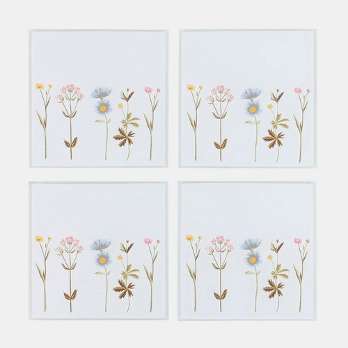 Set floral design glass - 4,
