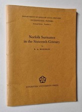 MCKINLEY Norfolk Surnames in the Sixteenth Century