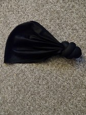 Black Knotted Skull Cap Fancy Dress Stretchable Fabric Very Good Condition