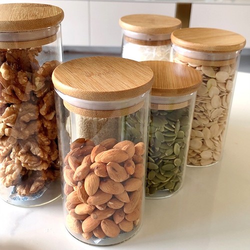 5pcs glass storage - 5pcs, jars