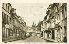 RPPC Vintage Postcard Rue d'Arras Hesdin France Street Scene