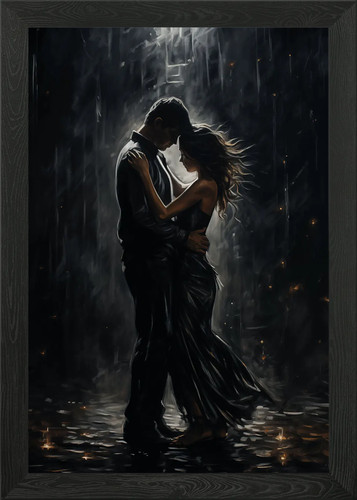Couple the rain framed - in,