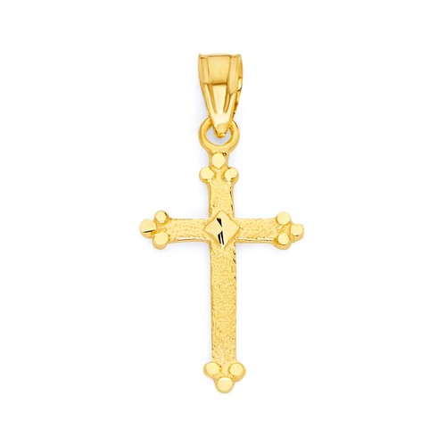 Solid gold cross pendant 10 - solid,