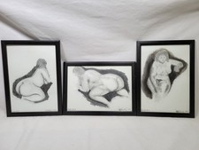 3 Drawings Life Studys Framed