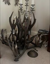 Brown Antler Pendant Lighting With Candle  Design Country Style Resin Chandelier