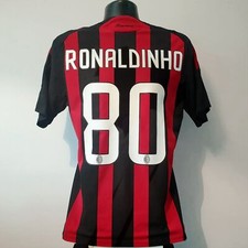 RONALDINHO 80 Milan Shirt - Large - 2008/2009 - Home Jersey BWIN