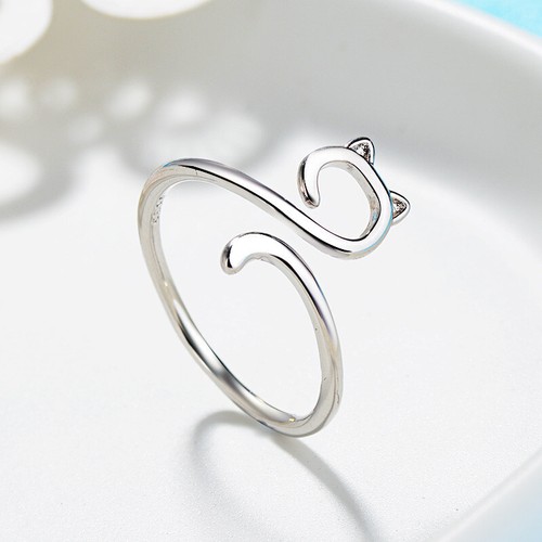 925 sterling silver cat ring - 925,