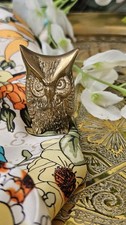 Small Vintage Solid Brass Owl
