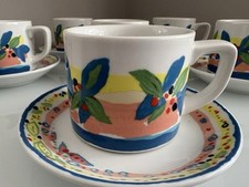 Set of Six Philip Sutton Royal Academy Of Arts Cups & Saucers