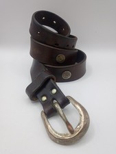 Vintage Kangol Belt Distressed Cracked Thick Leather With Studs 34"-42" Jeans 