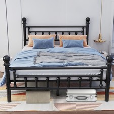 Heavy Duty Bed Frames with Headboard and Footboard, 3/4.6/5FT Metal Platform