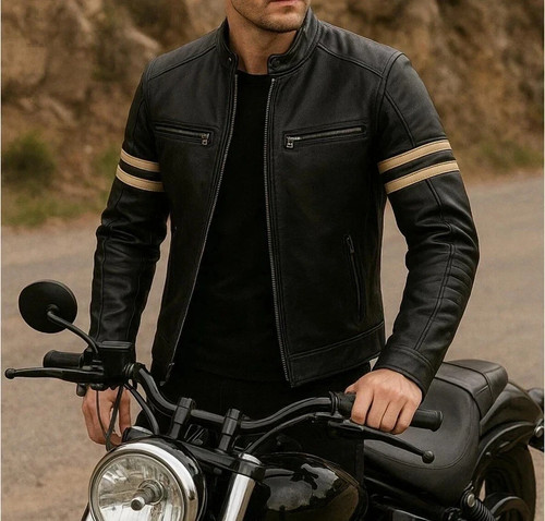 Men black genuine lambskin - men's,