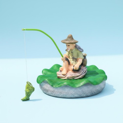 Floating fisherman figurine - fisherman,