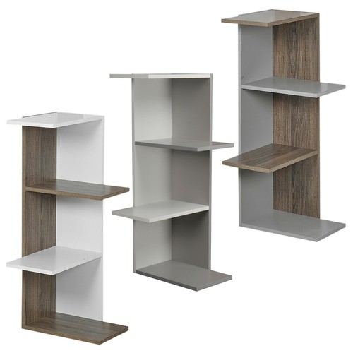 Wooden modern corner bookcase - modern,