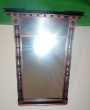 ANTIQUE REGENCY PIER MIRROR. UNUSUAL EBONY INLAY. BEAUTIFUL CHERRY WALL MIRROR