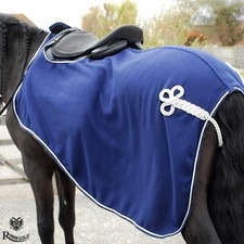Fleece Exercise Sheet   Rhinegold Embroidered Fleece Cutaway Ride-On Rug   NAVY