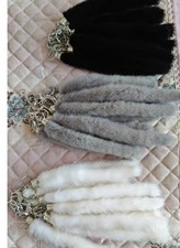PURE MINK TAIL BLACK KEYRING.