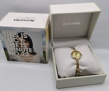 Vtg Accurist Gold Tone & Clear