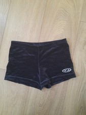 Girls black velvet gymnastics/ dance shorts size 32"
