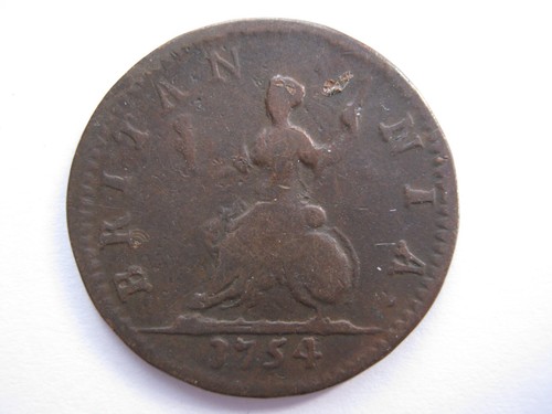 1754 george copper farthing - ii,