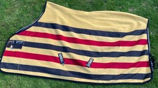 Horseware Rambo Deluxe Fleece Rug/ Cooler, Gold Newmarket Stripe, 6’6
